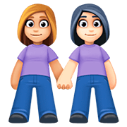 👩🏼‍🤝‍👩🏻 Emoji händchenhaltende Frauen: mittelhelle Hautfarbe, helle Hautfarbe Facebook 4.0.