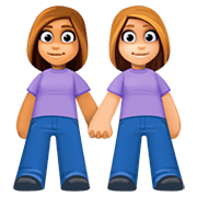 Emoji 👩🏽‍🤝‍👩🏼 Due Donne Che Si Tengono Per Mano: Carnagione Olivastra E Carnagione Abbastanza Chiara su Facebook 4.0.
