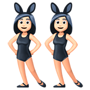 👯🏻‍♀️ Emoji Frauen mit Hasenohren, helle Hautfarbe Facebook 4.0.