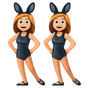 👯🏼‍♀️ Emoji Mujeres Con Orejas De Conejo, Tono De Piel Claro Medio en Facebook 4.0.