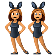 👯🏽‍♀️ Emoji Mujeres Con Orejas De Conejo, Tono De Piel Medio en Facebook 4.0.