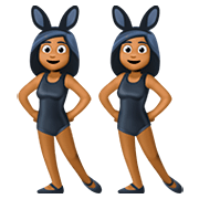 👯🏾‍♀️ Emoji Frauen mit Hasenohren, mitteldunkle Hautfarbe Facebook 4.0.