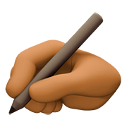 ✍🏾 Emoji Mano Escribiendo: Tono De Piel Oscuro Medio en Facebook 4.0.