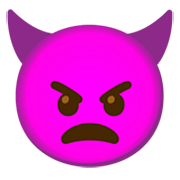 Emoji 👿 Faccina Arrabbiata Con Corna su Google 15.0.