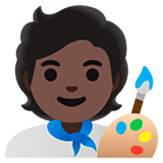 🧑🏿‍🎨 Emoji Artista: Tono De Piel Oscuro en Google 15.0.