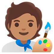 🧑🏽‍🎨 Emoji Artista: Pele Morena na Google 15.0.