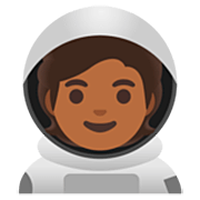 🧑🏾‍🚀 Emoji Astronauta: Tono De Piel Oscuro Medio en Google 15.0.