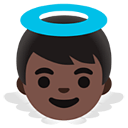 👼🏿 Emoji Bebê Anjo: Pele Escura na Google 15.0.