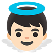 👼🏻 Emoji Bebé ángel: Tono De Piel Claro en Google 15.0.