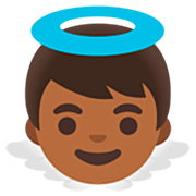 Émoji 👼🏾 Bébé Ange : Peau Mate sur Google 15.0.