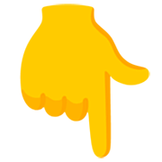👇 Emoji Dorso Da Mão Com Dedo Indicador Apontando Para Baixo na Google 15.0.