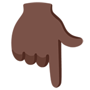 👇🏿 Emoji Dorso Da Mão Com Dedo Indicador Apontando Para Baixo: Pele Escura na Google 15.0.