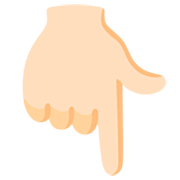 👇🏻 Emoji Dorso Da Mão Com Dedo Indicador Apontando Para Baixo: Pele Clara na Google 15.0.