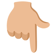 👇🏼 Emoji nach unten weisender Zeigefinger: mittelhelle Hautfarbe Google 15.0.