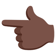 👈🏿 Emoji nach links weisender Zeigefinger: dunkle Hautfarbe Google 15.0.