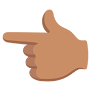 👈🏽 Emoji Dorso Da Mão Com Dedo Indicador Apontando Para A Esquerda: Pele Morena na Google 15.0.