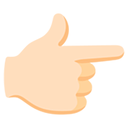 👉🏻 Emoji Dorso Da Mão Com Dedo Indicador Apontando Para A Direita: Pele Clara na Google 15.0.