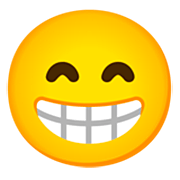 Emoji 😁 Faccina Raggiante Con Occhi Felici su Google 15.0.