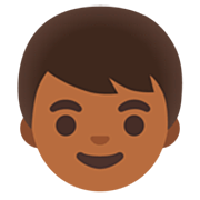 👦🏾 Emoji Junge: mitteldunkle Hautfarbe Google 15.0.