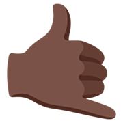 Emoji 🤙🏿 Mano Con Gesto Di Chiamata: Carnagione Scura su Google 15.0.