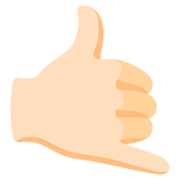 Emoji 🤙🏻 Mano Con Gesto Di Chiamata: Carnagione Chiara su Google 15.0.