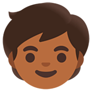 🧒🏾 Emoji Infante: Tono De Piel Oscuro Medio en Google 15.0.
