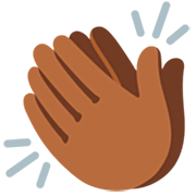 👏🏾 Emoji Mãos Aplaudindo: Pele Morena Escura na Google 15.0.