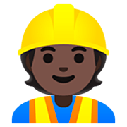 👷🏿 Emoji Trabalhador De Construção Civil: Pele Escura na Google 15.0.