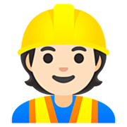 👷🏻 Emoji Trabalhador De Construção Civil: Pele Clara na Google 15.0.