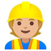 👷🏼 Emoji Trabalhador De Construção Civil: Pele Morena Clara na Google 15.0.