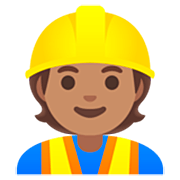 👷🏽 Emoji Trabalhador De Construção Civil: Pele Morena na Google 15.0.