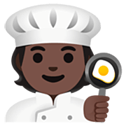 Emoji 🧑🏿‍🍳 Persona Che Cucina: Carnagione Scura su Google 15.0.