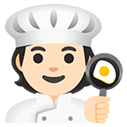 Emoji 🧑🏻‍🍳 Persona Che Cucina: Carnagione Chiara su Google 15.0.
