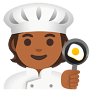 🧑🏾‍🍳 Emoji Cocinero: Tono De Piel Oscuro Medio en Google 15.0.