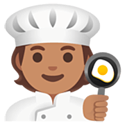 Emoji 🧑🏽‍🍳 Persona Che Cucina: Carnagione Olivastra su Google 15.0.