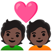 Emoji 💑🏿 Coppia Con Cuore, Carnagione Scura su Google 15.0.