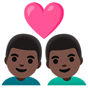 Émoji 👨🏿‍❤️‍👨🏿 Couple Avec Cœur - Homme: Peau Foncée, Homme: Peau Foncée sur Google 15.0.