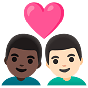 Émoji 👨🏿‍❤️‍👨🏻 Couple Avec Cœur - Homme: Peau Foncée, Homme: Peau Claire sur Google 15.0.