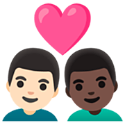Emoji 👨🏻‍❤️‍👨🏿 Coppia Con Cuore - Uomo: Carnagione Chiara, Uomo: Carnagione Scura su Google 15.0.