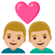 👨🏼‍❤️‍👨🏼 Emoji Pareja Enamorada - Hombre: Tono De Piel Claro, Hombre: Tono De Piel Claro en Google 15.0.