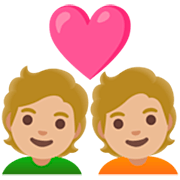 💑🏼 Emoji Pareja Enamorada, Tono De Piel Claro Medio en Google 15.0.