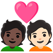 Émoji 🧑🏿‍❤️‍🧑🏻 Couple Avec Cœur: Personne, Personne, Peau Foncée, Peau Claire sur Google 15.0.
