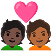 Emoji 🧑🏿‍❤️‍🧑🏾 Coppia Con Cuore: persona, persona, Carnagione Scura, Carnagione Abbastanza Scura su Google 15.0.
