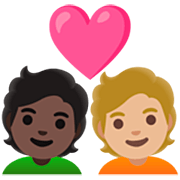 Émoji 🧑🏿‍❤️‍🧑🏼 Couple Avec Cœur: Personne, Personne, Peau Foncée, Peau Moyennement Claire sur Google 15.0.