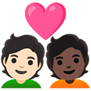 Emoji 🧑🏻‍❤️‍🧑🏿 Coppia Con Cuore: persona, persona, Carnagione Chiara, Carnagione Scura su Google 15.0.