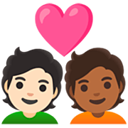 🧑🏻‍❤️‍🧑🏾 Emoji Casal Apaixonado: Pessoa, Pessoa, Pele Clara, Pele Morena Escura na Google 15.0.