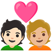 Couple Avec Cœur: Personne, Personne, Peau Claire, Peau Moyennement Claire Google 15.0.