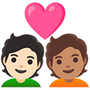Émoji 🧑🏻‍❤️‍🧑🏽 Couple Avec Cœur: Personne, Personne, Peau Claire, Peau Légèrement Mate sur Google 15.0.