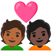 Émoji 🧑🏾‍❤️‍🧑🏿 Couple Avec Cœur: Personne, Personne, Peau Mate, Peau Foncée sur Google 15.0.
