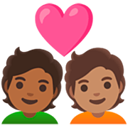 Emoji 🧑🏾‍❤️‍🧑🏽 Coppia Con Cuore: persona, persona, Carnagione Abbastanza Scura, Carnagione Olivastra su Google 15.0.